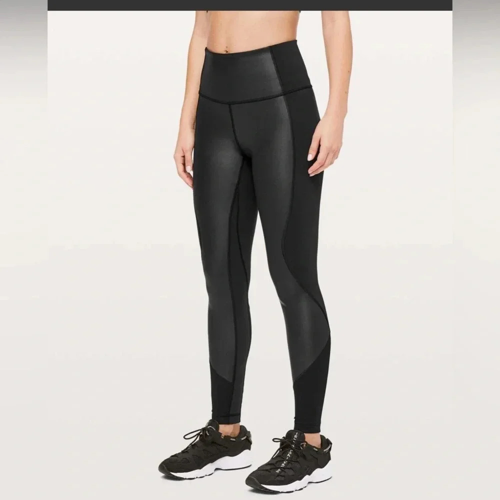 Lululemon Wunder Under High-Rise Tight *Shine 28" In Black - Size 2